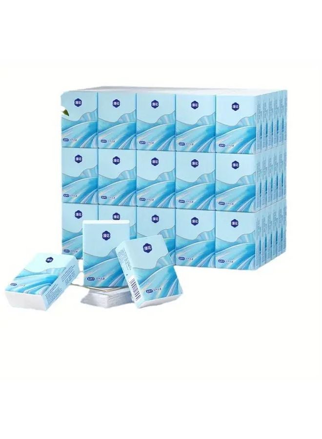 10 Packs Water Resistant Mini Facial Tissues Portable Pocket Sized Blue Wave Design - Image 5
