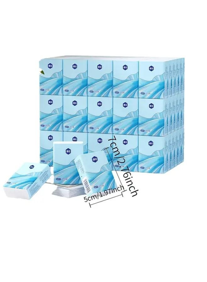 10 Packs Water Resistant Mini Facial Tissues Portable Pocket Sized Blue Wave Design - Image 4