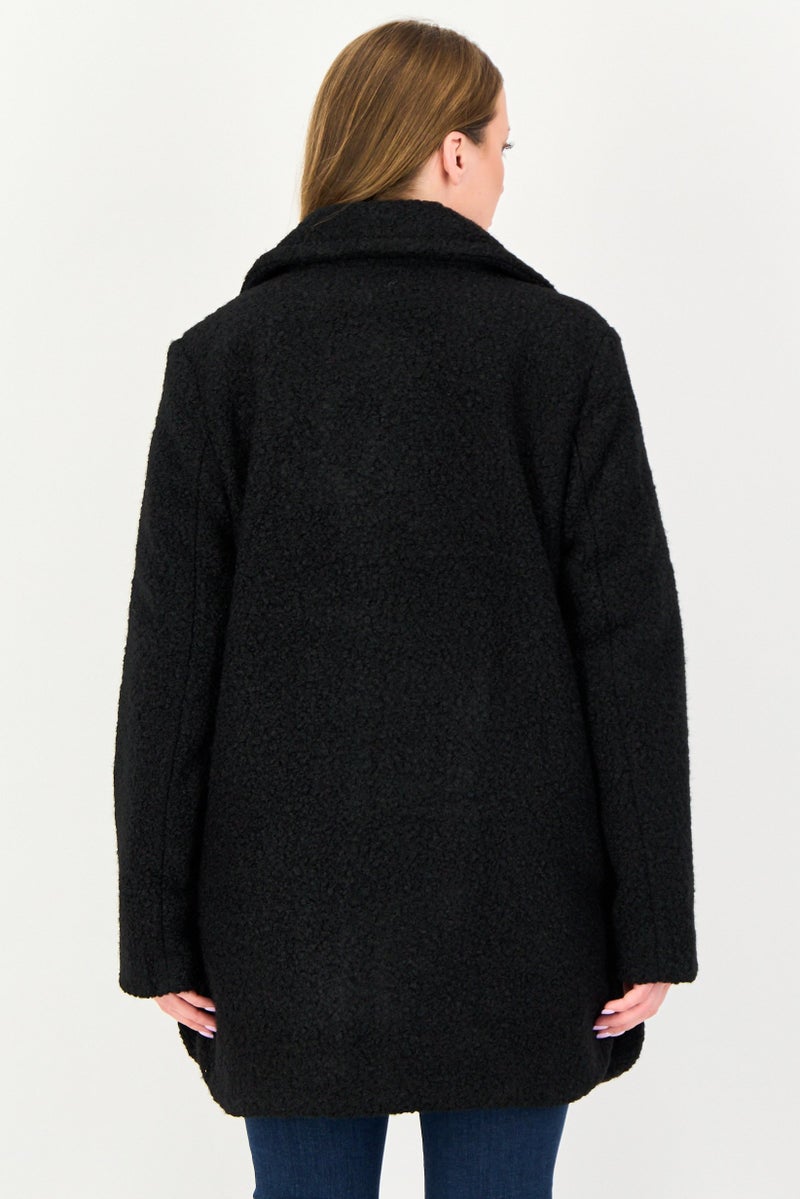 ANNE KLEIN Women Textured Softshell Jacket, Black - Image 3