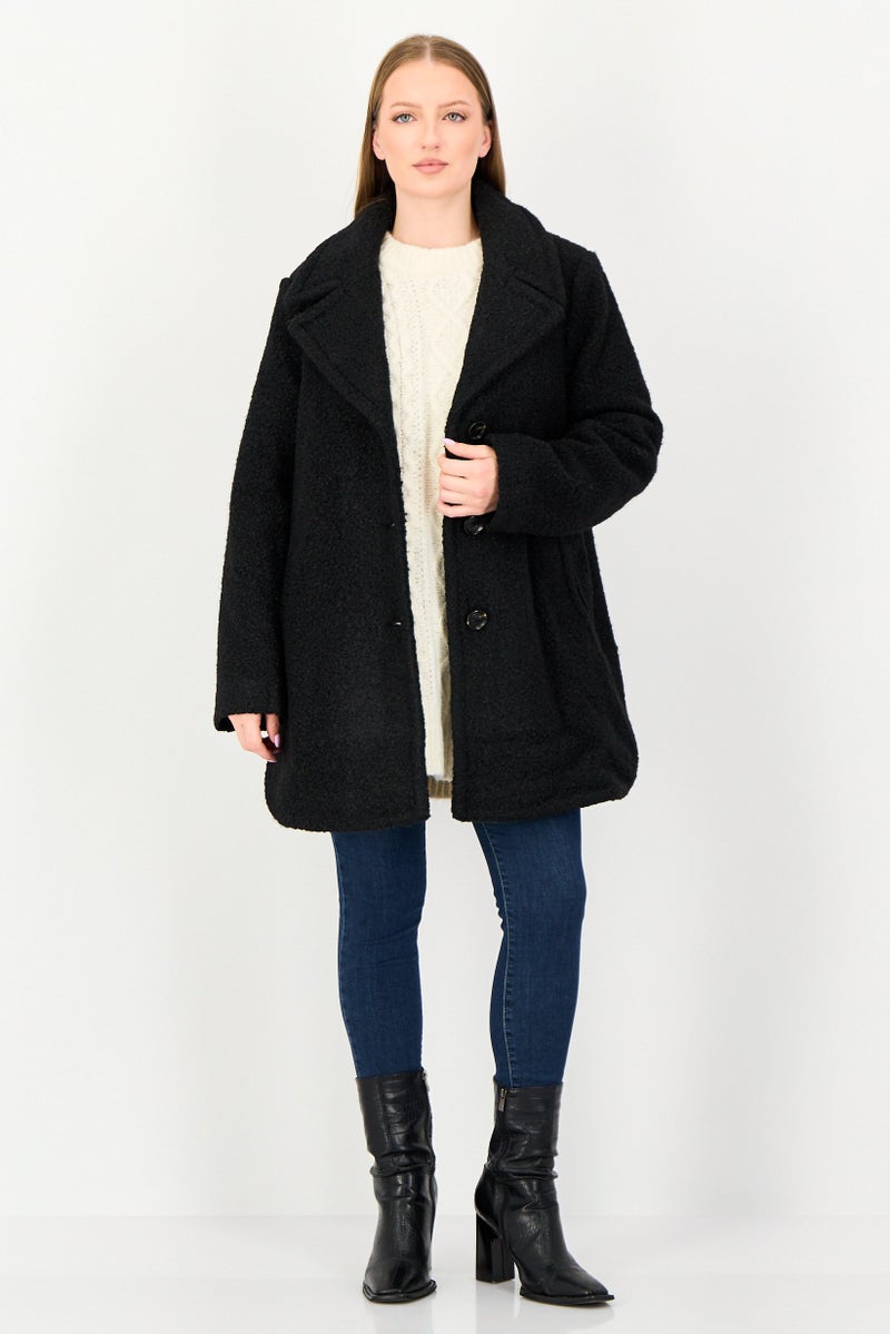 ANNE KLEIN Women Textured Softshell Jacket, Black - Image 4