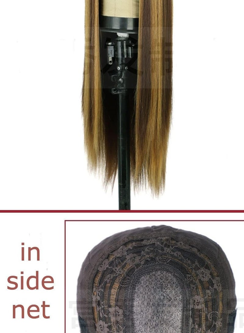 إستيل أزياء استيل باروكة دانتيل أمامية صغيرة للنساء. (مستقيم طويل ميكس كولور 4/27) - Image 3