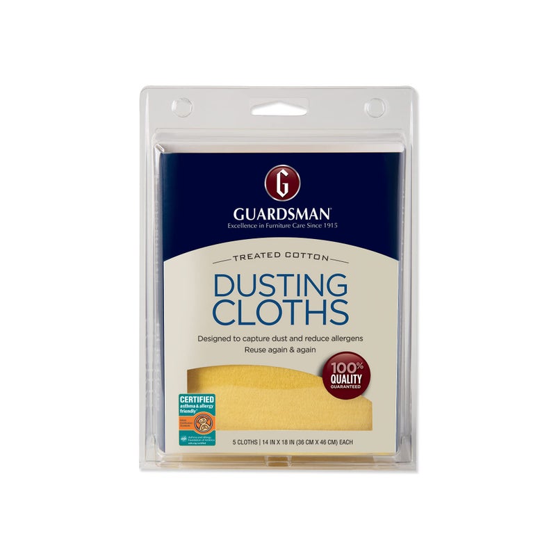 Guardsman Wood Furniture Dusting Cloths - 5 Pre-Treated Cloth - Captures 2X The Dust Of A Regular Cloth  Specially Treated  No Sprays Or Odors - 462700 - Image 1