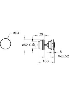 Vitra Origin A45148 Round Basin Strainer, Universal, Fixed, Chrome  - Image 2