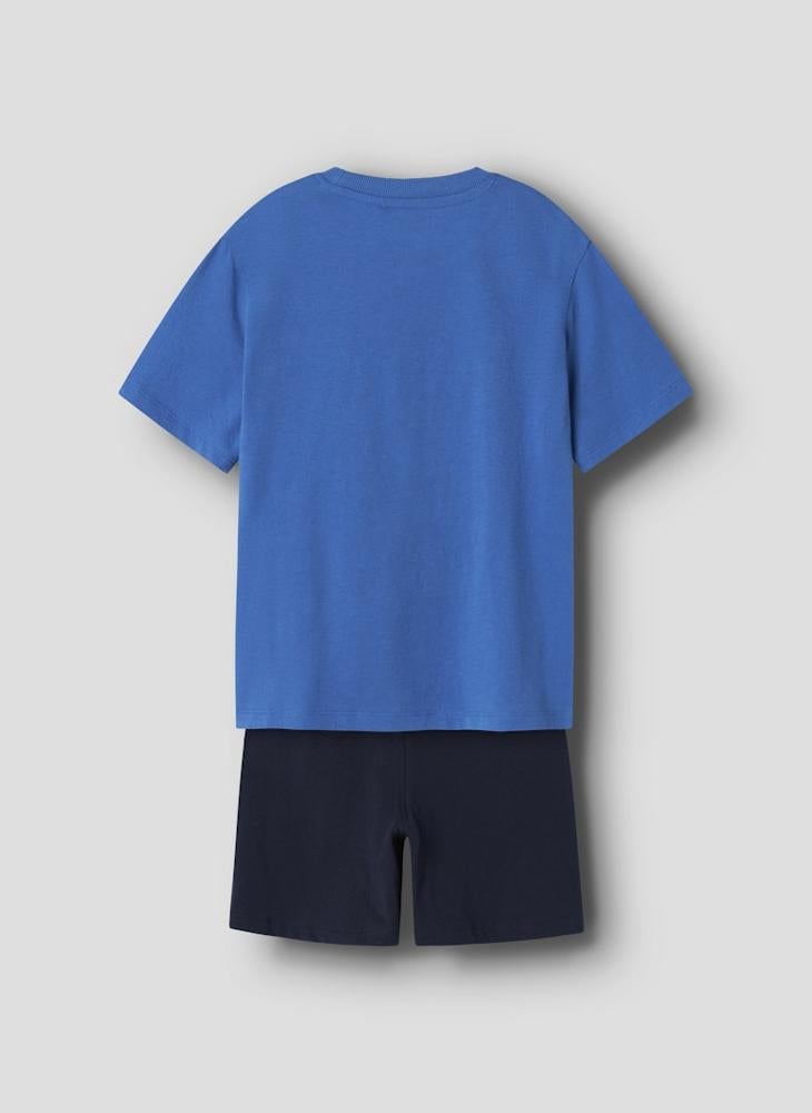 نيم ات - Kids Graphic Crew Neck T-Shirt And Short Set - Image 1