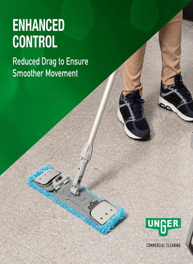 Unger Commercial SmartColor MicroMop 15.0, 16" Wet Microfiber Mop Pad, Reusable - Heavy-Duty Floor Cleaning, Blue - MM40B - Image 2