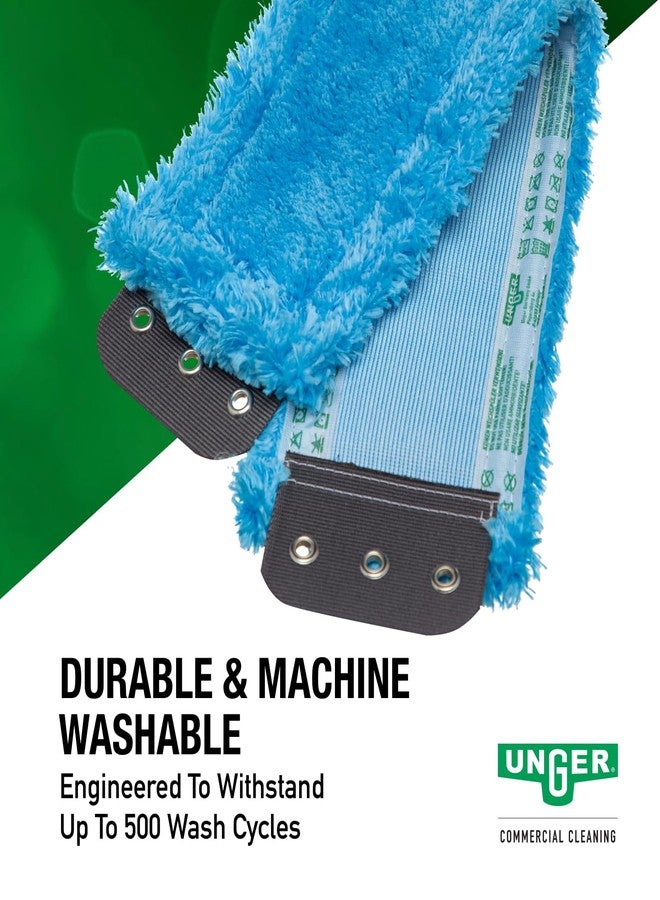 Unger Commercial SmartColor MicroMop 15.0, 16" Wet Microfiber Mop Pad, Reusable - Heavy-Duty Floor Cleaning, Blue - MM40B - Image 4