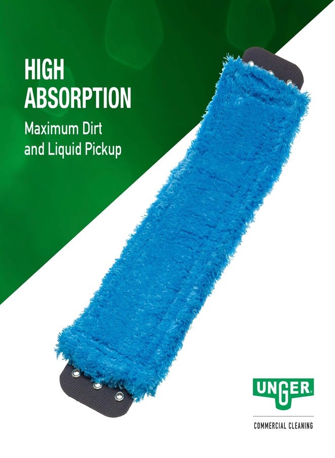 Unger Commercial SmartColor MicroMop 15.0, 16" Wet Microfiber Mop Pad, Reusable - Heavy-Duty Floor Cleaning, Blue - MM40B - Image 3