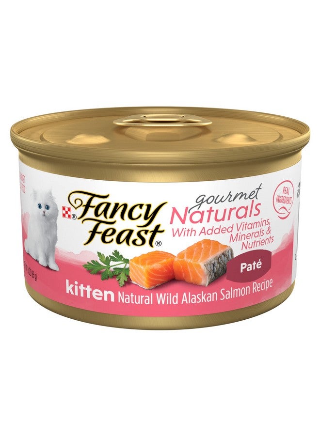 Fancy Feast Y Feast Grain Free Pate Wet Kitten Food Gourmet Naturals Wild Alaskan Salmon Recipe  (Pack Of 12) 3 Oz. Cans - Image 1