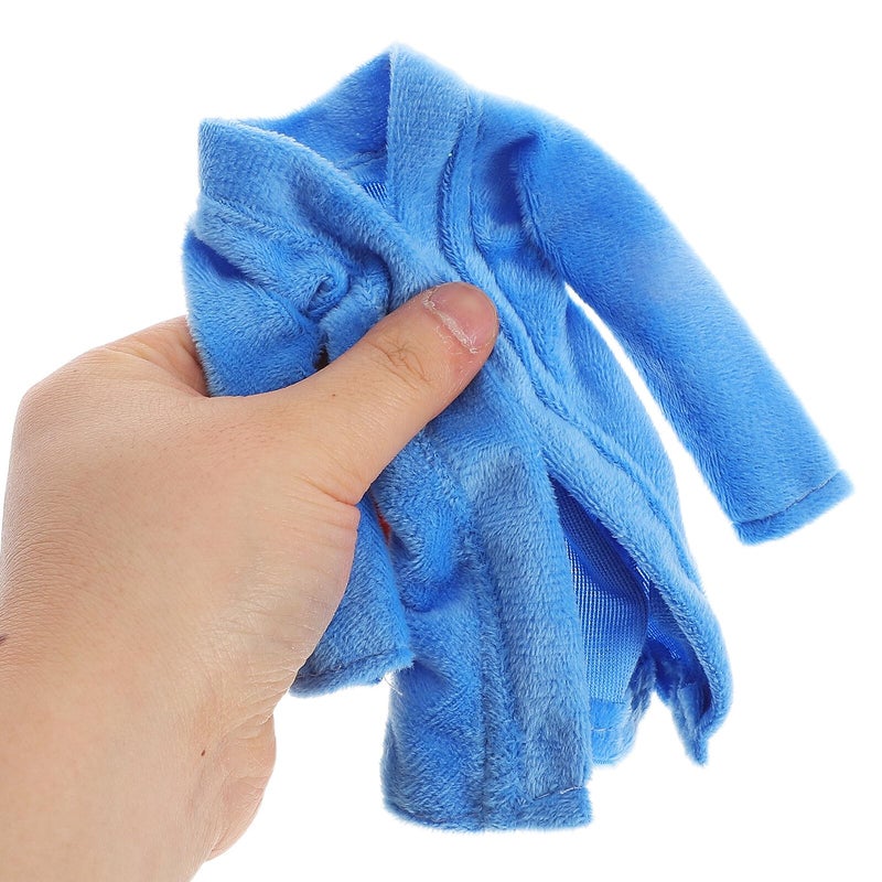 Blue Miniature Doll Bathrobe Clothing Accessories for Dollhouse Decor and Collectible Dolls Party Outfit - Image 5