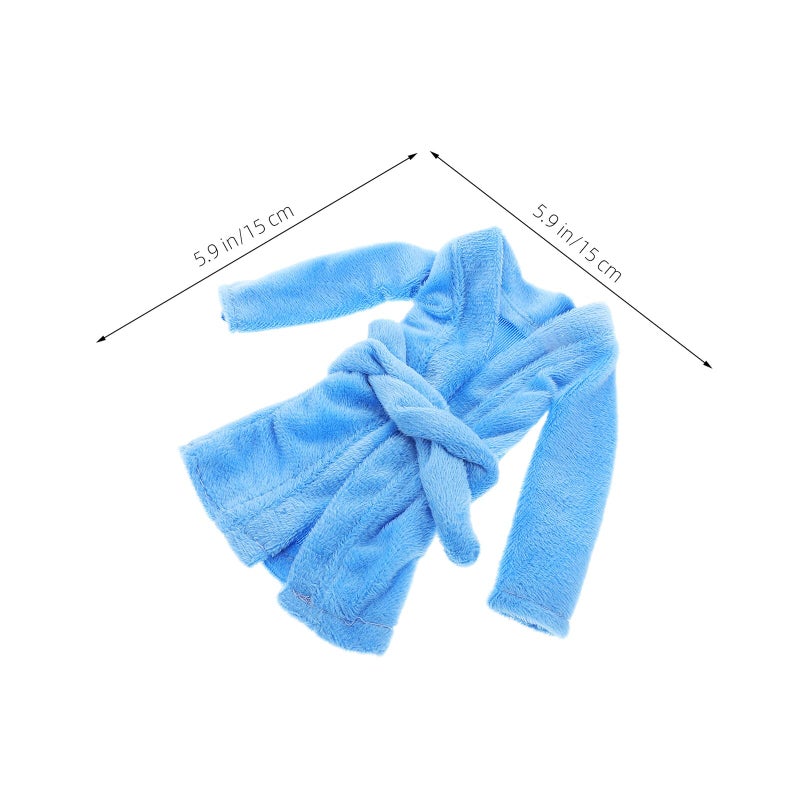 Blue Miniature Doll Bathrobe Clothing Accessories for Dollhouse Decor and Collectible Dolls Party Outfit - Image 3