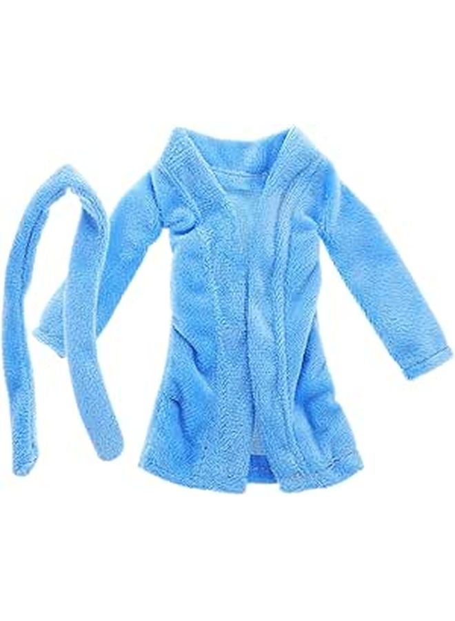 Blue Miniature Doll Bathrobe Clothing Accessories for Dollhouse Decor and Collectible Dolls Party Outfit - Image 1
