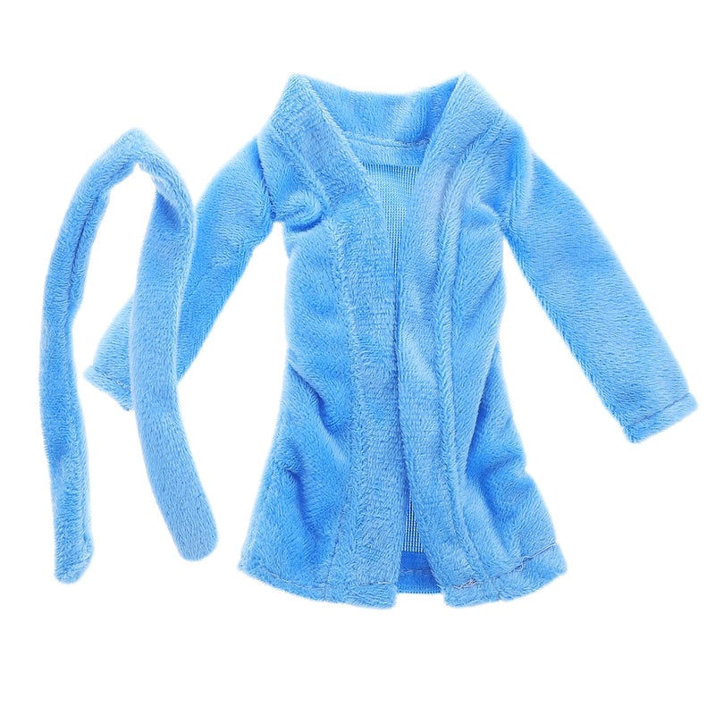 Blue Miniature Doll Bathrobe Clothing Accessories for Dollhouse Decor and Collectible Dolls Party Outfit - Image 2