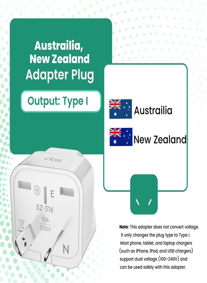 rts travel essentials India to Australia Adapter Plug converter India to China Australia New Zealand & more universal travel adapter Plug Perfect for Cell Phones, Laptop Camera Chargers (1 Pack) White - Image 5