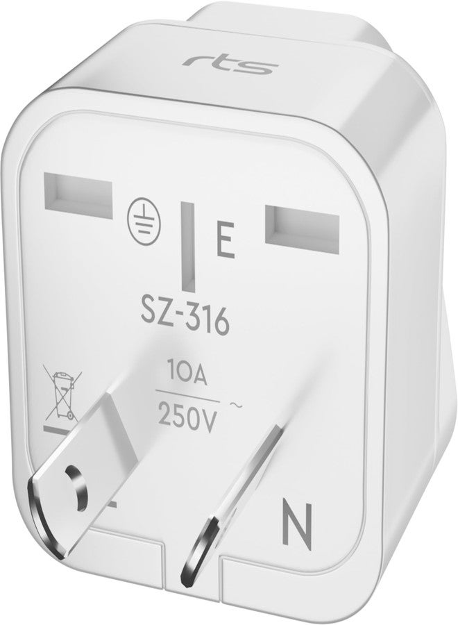 rts travel essentials India to Australia Adapter Plug converter India to China Australia New Zealand & more universal travel adapter Plug Perfect for Cell Phones, Laptop Camera Chargers (1 Pack) White - Image 1