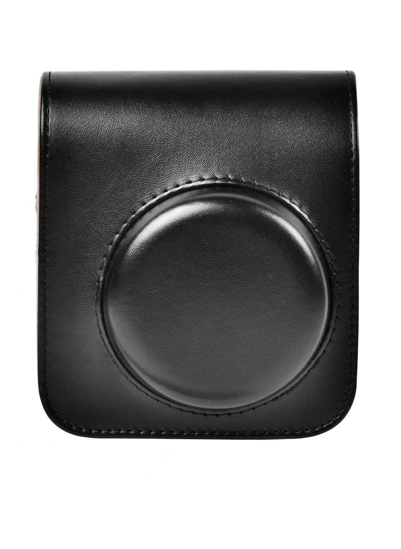 VKL Protective Case Compatible with Instax Mini 12 Instant Camera/PU Leather Portable Travel Storage Cover Bag for Polaroid Mini 12 w/Photos Pocket & Adjustable Shoulder Strap (Black)  - Image 1