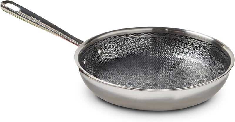 T-fal HybridMesh Tri-Ply Stainless Steel Fry Pan 10.25 Inch, Induction Oven Safe 500F, Metal Utensil Safe, Platinum Nonstick, Ideal For Searing, Sauteing, Frying, Cookwar, Dishwasher Safe Silver/Black - Image 1