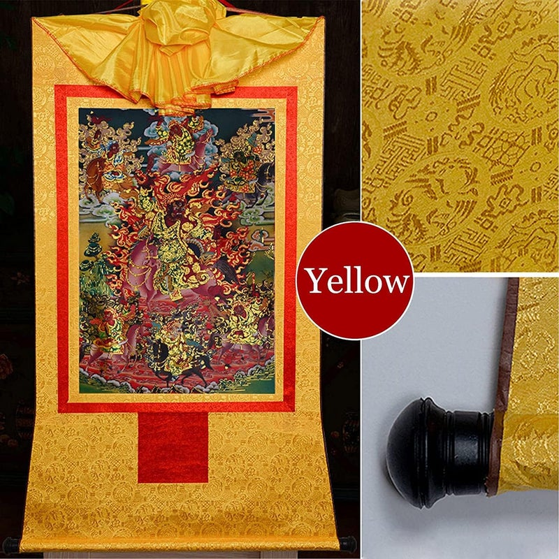 Scroll Hanging Painting,chinese scroll painting，Tibetan Thangka Wall Hanging Brocade,Buddhist Tapestry,Tsiu Marpo(The Dharma Protector,The Enlightened Demon), Tibetan Thangka Painting Art,Buddha Tapes - Image 3