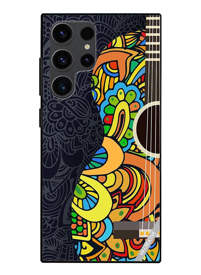 VR CREATIVE Protective Case Cover For Samsung Galaxy S24 Ultra Colorful Guitar Design Multicolour  - Image 1