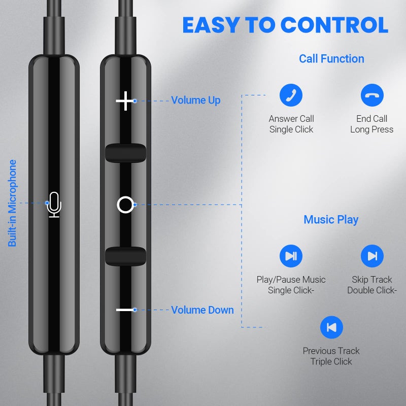 ASKUBSKU سماعات USB C لهواتف سامسونج S24 ألترا S23 في S22+، سماعات أذن من نوع C مع ميكروفون تحكم في الصوت HiFi ستيريو مغناطيسية داخل الأذن سماعات سلكية لهواتف آيفون 16 15 برو ماكس بلس جالاكسي فليب 6 5 بيكسل 9 8 7 - Image 5