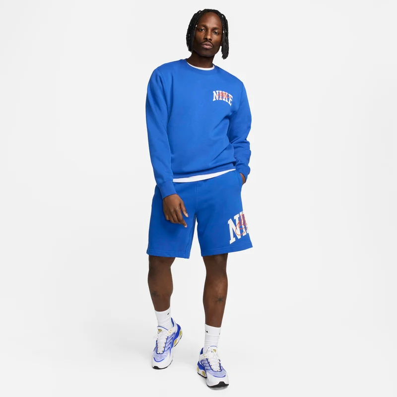 Nike Blue Men's Club Fleece Long-Sleeve Sweatshirt for Men | Best Price UAE