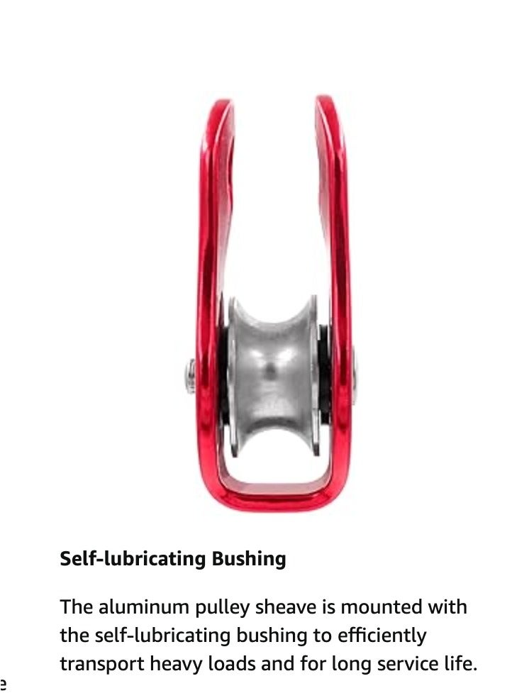 23KN – بكرة مفردة متعددة الاستخدام للتسلق، الهبوط بالحبال، زيب لاين والرياضات الخارجية - Image 4