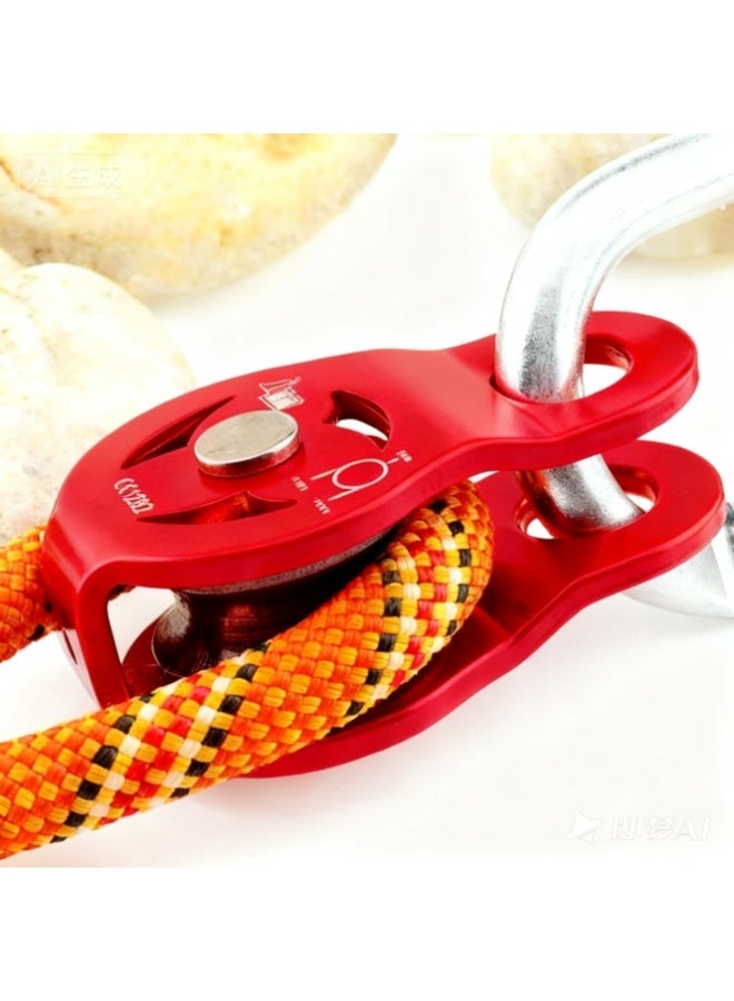 23KN – بكرة مفردة متعددة الاستخدام للتسلق، الهبوط بالحبال، زيب لاين والرياضات الخارجية - Image 2