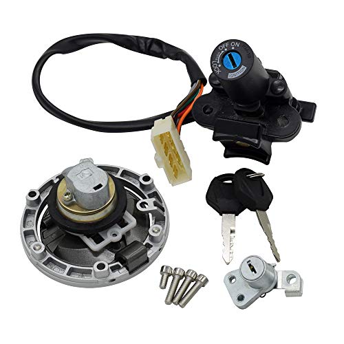 Feiteplus Compatible with Kawasaki Ninja 250R EX250J 300 EX300 2008-2015 Motorcycle Ignition Switch Kit Assembly Fuel Gas Cap Tank Cover with 2 Keys - Image 5