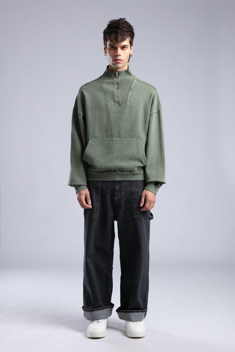 Catch Half-Zip Washed Sweatshirt - Image 1