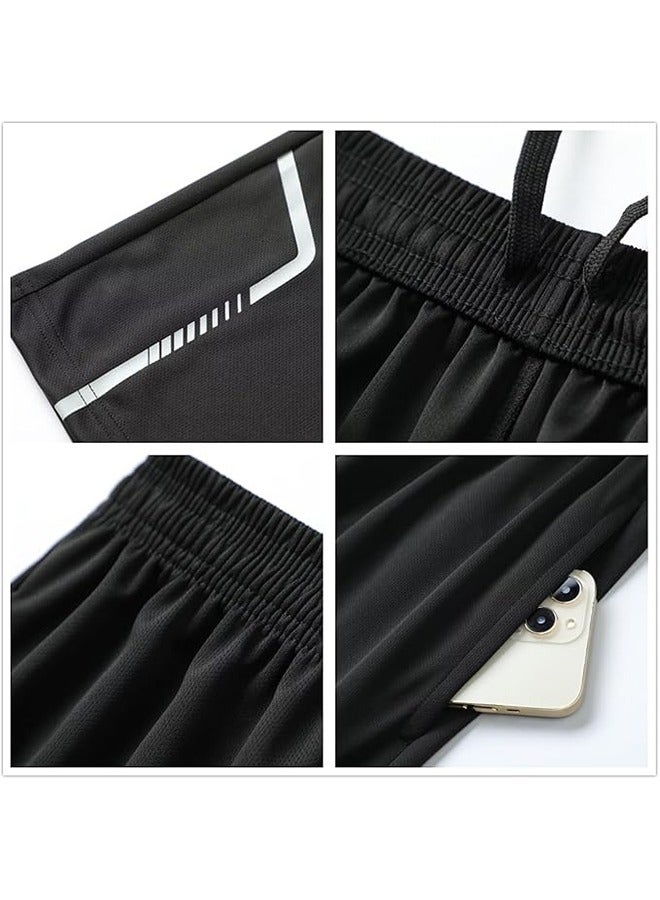 Men's Quick-Drying Sports Two-Piece Suit Men's Running Short-Sleeved Ice Silk Suit Lightweight And Enjoy The Unrestrained Sports Experience Gray XL - Image 3