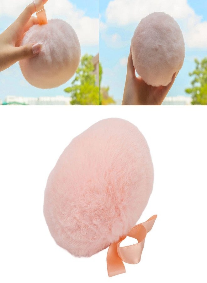 Sonew Large Powder Puff, Soft Makeup Puff Ball Round Body Powder Pufff with Ribbon Handle for Face and Body Makeup - Image 5
