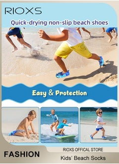 RIOXS Kids Water Shoes Beach Socks, Toddler Baby Girls Boys Barefoot, Quick-Dry Non-Slip Swim Socks, Quick-Dry Non-Slip Diving Socks, Sports Shoes For Kid In Beach Swimming Pool Water Park  - Image 2