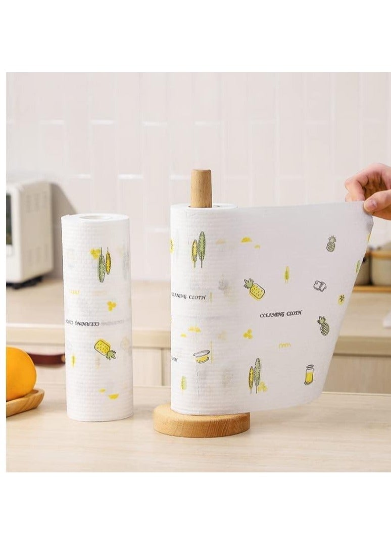 بكرة مناديل مطبوعة غير منسوجة وقابلة لإعادة الاستخدام وقابلة للغسل للمطبخ (100 ورقة) - Image 3