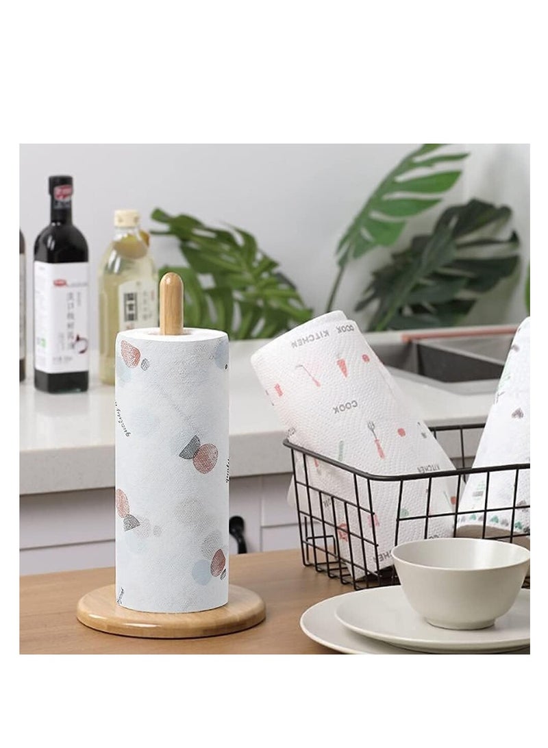 بكرة مناديل مطبوعة غير منسوجة وقابلة لإعادة الاستخدام وقابلة للغسل للمطبخ (100 ورقة) - Image 5