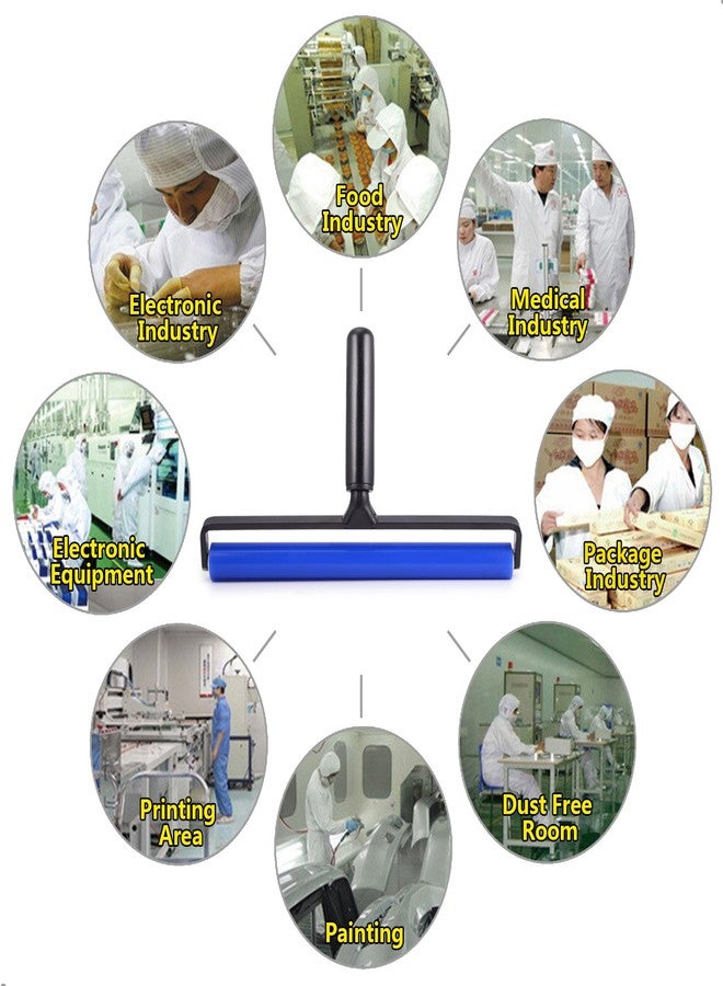 EHDIS Glue Silicone Rubber Pasting Tacky Soft Roller Vinyl Record Cleaner Squeegee Wheel Anti-Static Sticky Dust Collection for Film Application Craft Project Industry Ink Tools 12-inch - Image 4
