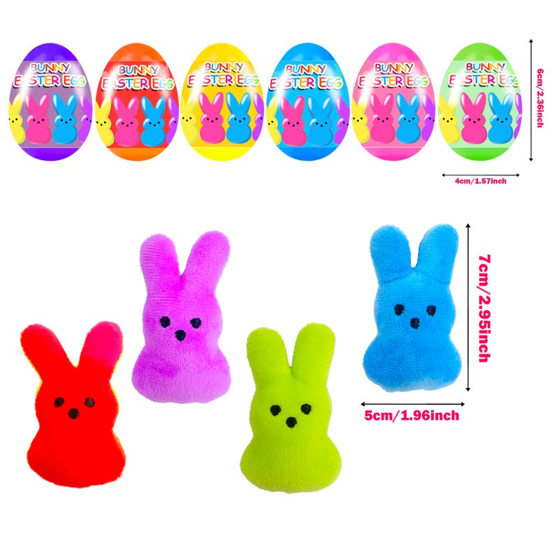 Holydeck 18 Pcs PreFilled Easter Eggs with Plush Bunny Toys Inside Perfect for Kids Girls Boys Easter Egg Fillers Hunt Easter Basket Stuffers Party Favors Gifts - Image 3