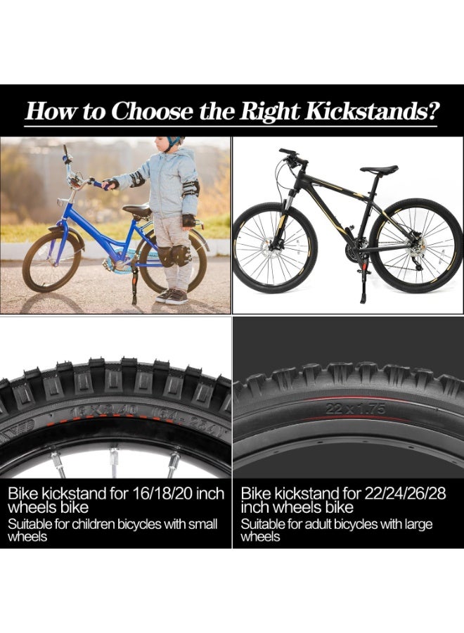 Adjustable Kickstands for 16-28in Wheels, Pack of 1 (Black, 22-28in) - Image 2