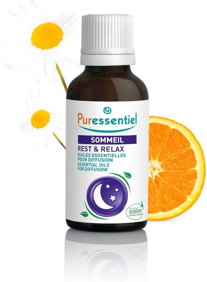 Puressentiel Rest & Relax Essential Oil Blend for Diffuser 30ml | Calming Aromatherapy Oils for Relaxation, Stress Relief & Better Sleep, 1.01 fl oz - Image 2