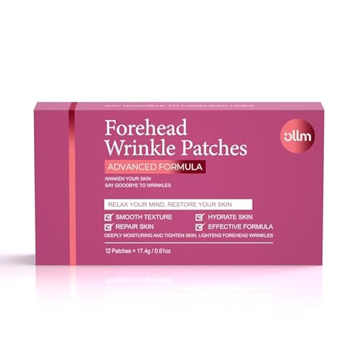 OLLM Forehead Facial Anti Wrinkle Patches: Soften Gentle Forehead Age 25-35 Women - Smooth Frown Lines & Fine Creases Single-Use Hypoallergenic Non-Silicone Hygienic Before Makeup Overnight Use Gift 12PCS - Image 1