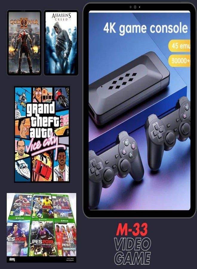 Playtastic M33 Game Stick 37000+ INBUILT Games Retro Classic 3D 4K Full HD with 2 Wireless Gamepad Plug & Play Video Game 128GB - Image 5