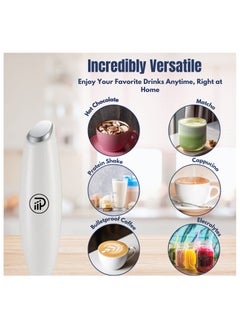 Prime Perks Prime Perks® | Double Whisk Milk Frother with Stand, Coffee Mixer, Handheld Foam Maker with Stainless Electric Whisk For Coffee, Cappuccino, Latte, Frappe, Matcha, Hot Chocolate  - Image 5