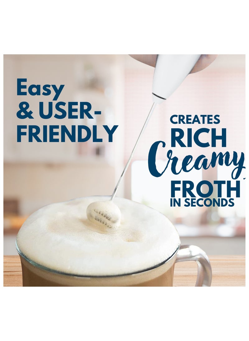 Prime Perks - Prime Perks® | Double Whisk Milk Frother with Stand, Coffee Mixer, Handheld Foam Maker with Stainless Electric Whisk For Coffee, Cappuccino, Latte, Frappe, Matcha, Hot Chocolate - Image 1