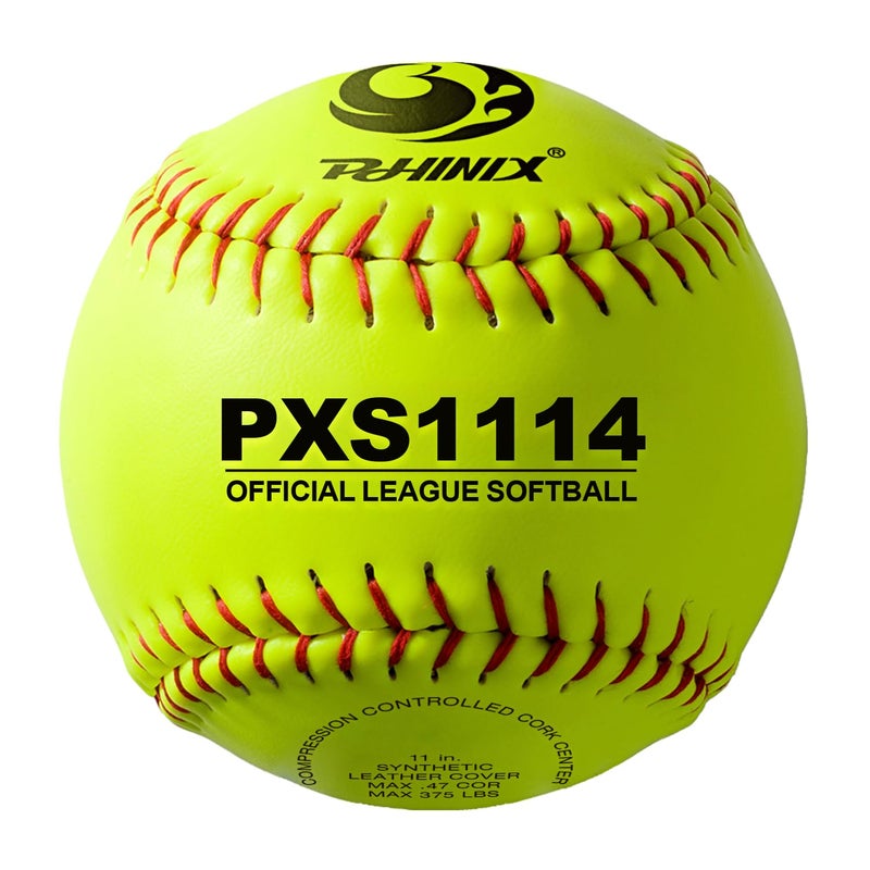 PHINIX 11 Inch Fast Pitch Softballs Cork Core for Practice, Competitions (one Dozen PXS1114) - Image 1