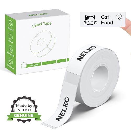 Nelko Genuine P21 Label Maker Tape, 14x40mm (0.55"x1.57"), Standard Laminated Thermal Label Tape Replacement, for Home Office, 180 Labels/Roll, Transparent - Image 1