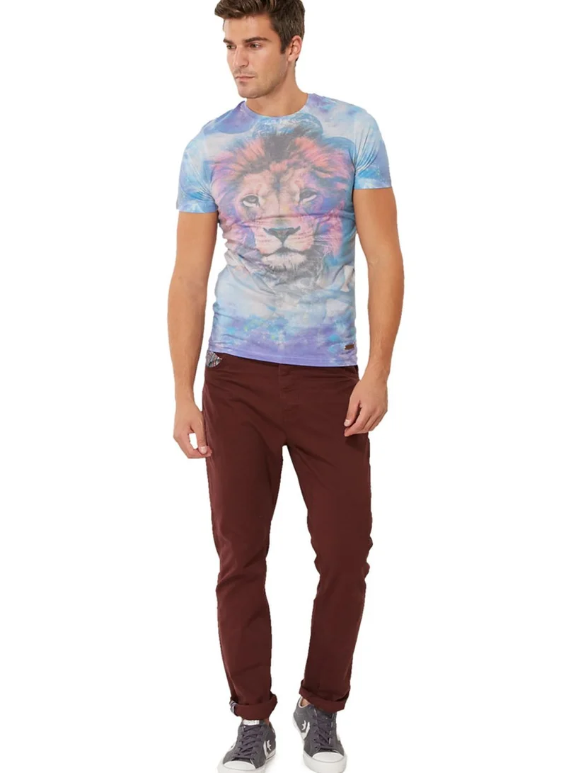 BRAVE SOUL Scar Lion Print T-Shirt