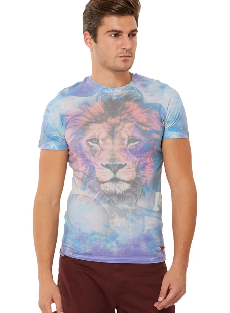BRAVE SOUL Scar Lion Print T-Shirt