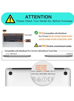 Generic MacBook Pro 13 inch Case 2022-2017 A2338 M2 /M1 A2289 A2251 A2159 A1989 A1706 A1708 Hard Shell Case Blue  - Image 3
