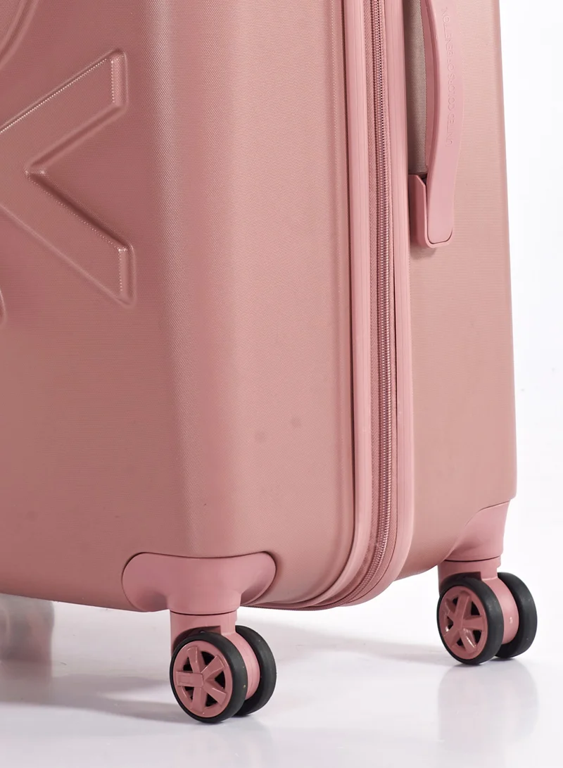 UNITED COLORS OF BENETTON BNTA-202 Premium Quality Set of 3 Luggage with TSA Lock| Material- Acrylonitrile Butadiene Styrene| Adjustable Trolley Handle | Smooth Dual Wheels 360degree rotate| Cabin, Medium, Large| Rose Gold