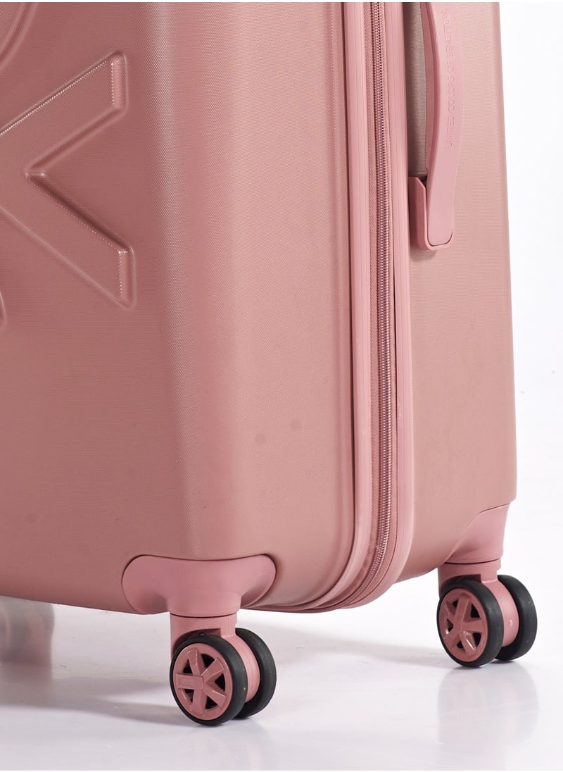 UNITED COLORS OF BENETTON - BNTA-202 Premium Quality Set of 3 Luggage with TSA Lock| Material- Acrylonitrile Butadiene Styrene| Adjustable Trolley Handle | Smooth Dual Wheels 360degree rotate| Cabin, Medium, Large| Rose Gold - Image 1