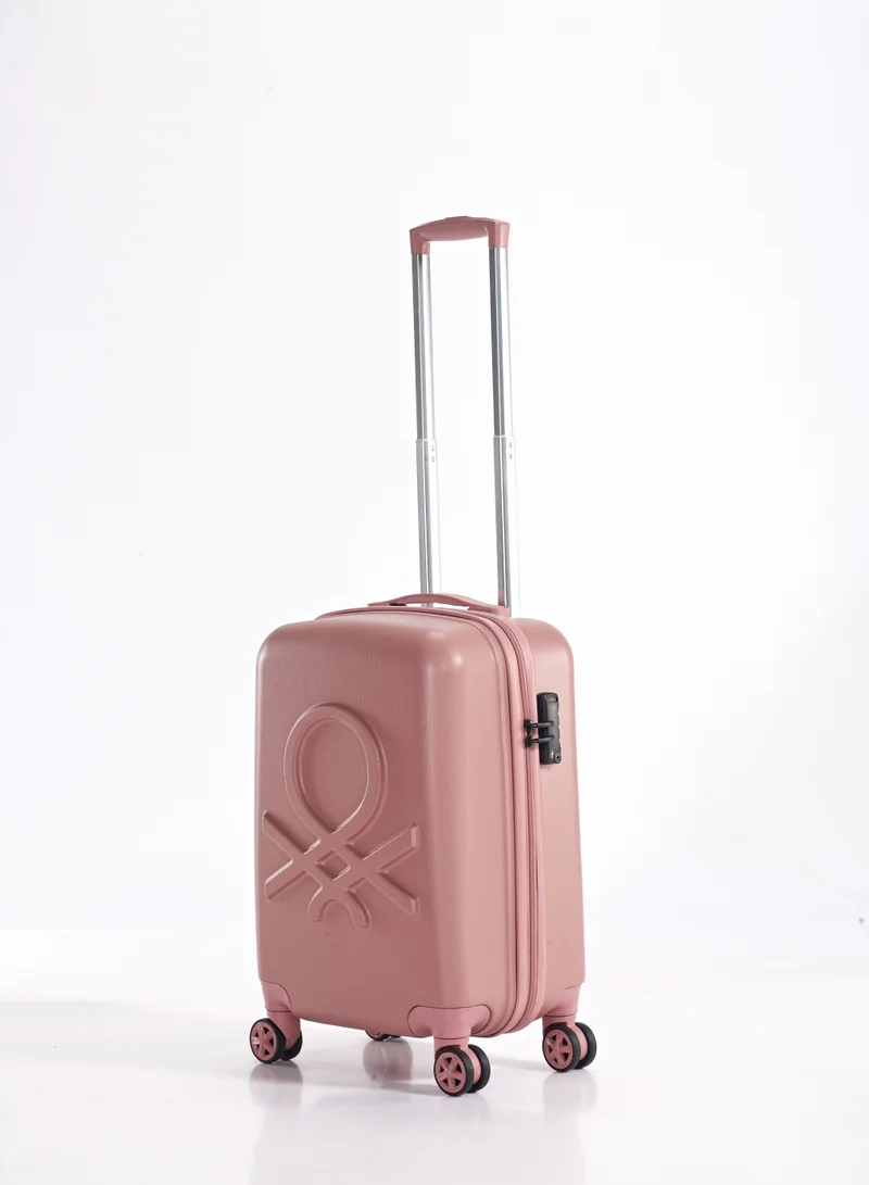 UNITED COLORS OF BENETTON BNTA-202 Premium Quality Set of 3 Luggage with TSA Lock| Material- Acrylonitrile Butadiene Styrene| Adjustable Trolley Handle | Smooth Dual Wheels 360degree rotate| Cabin, Medium, Large| Rose Gold