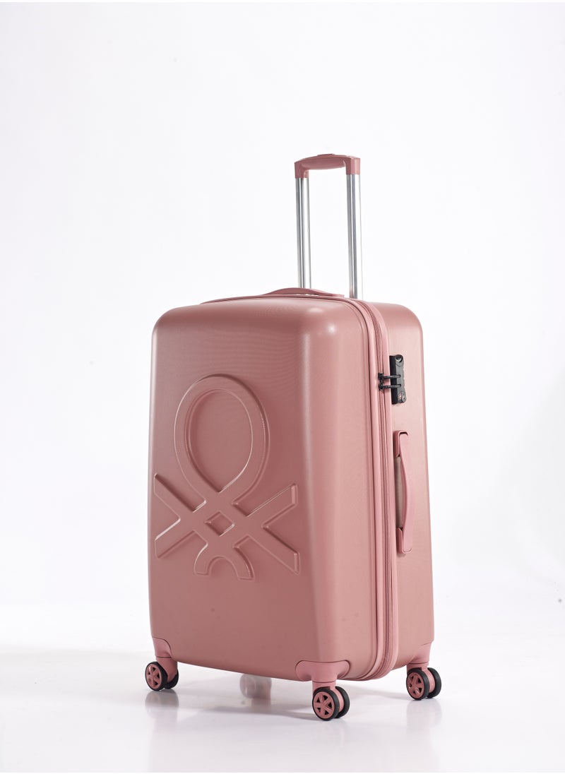 UNITED COLORS OF BENETTON - BNTA-202 Premium Quality Set of 3 Luggage with TSA Lock| Material- Acrylonitrile Butadiene Styrene| Adjustable Trolley Handle | Smooth Dual Wheels 360degree rotate| Cabin, Medium, Large| Rose Gold - Image 1